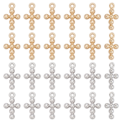 (52) Непрозрачная лаванда 24 шт 2 цвета подвески из сплава, крест прелести, разноцветные, 17x10 мм, 12 шт / цвет