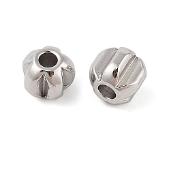Нержавеющая Сталь Цвет Не тускнеет 303 бусины из нержавеющей стали, тыква, цвет нержавеющей стали, 4.5x4 мм, отверстие : 1.7 мм