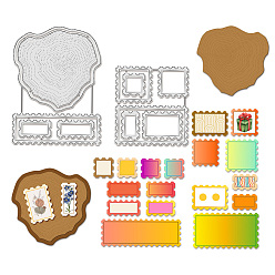 Rectangle Тема штампа из углеродистой стали, штампы для резки, трафареты, для diy scrapbooking, Фотоальбом, декоративная бумага для тиснения, цвет нержавеющей стали, прямоугольные, 93~139x86~104x0.8 мм, 2 шт / комплект