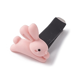 Кролик Зажимы для вентиляционных отверстий автомобиля из смолы, внутренняя отделка автомобиля, с магнитным ферромарганцевым железом и пластиковым зажимом, кролик, 22.5x25x34 мм