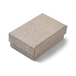 Светло-коричневый Витрины для ювелирных изделий из бумаги, футляры для хранения колец, серег, ожерелий, браслетов, с губкой, прямоугольные, загар, 8.1x5.2x2.7 см