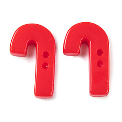 Candy Cane Рождественские украшения, тема, непрозрачная смола, декодированные кабошоны, шоколадная конфета, 27x16.5x5 мм