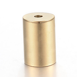 Golden 304 Stainless Steel Cord Ends, End Caps, Column, Golden, 12x8mm, Hole: 1.2mm, Inner Diameter: 6mm