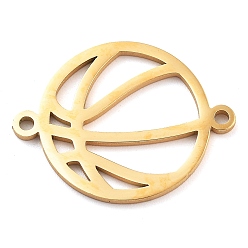 Настоящее золото 18K 304 подвески-соединители для спортивных мячей из нержавеющей стали, баскетбольные схемы ссылки, реальный 18 k позолоченный, 14x18.5x1 мм, отверстие : 1.2 мм