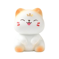 Белый Симпатичная скульптура кошки из смолы, украшение для витрины, белые, 19.5x20x24.5 мм