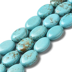 Бирюза Природные Говлит бисер нитей, окрашенные, овальные, бирюзовые, 14x10.5x4.5 мм, отверстие : 1 мм, около 28 шт / нитка, 15.43 дюйм (39.2 см)