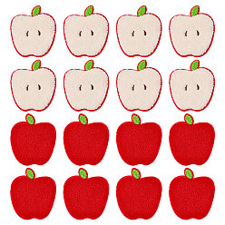 (52) Непрозрачная лаванда 16шт. 2 стили нашивки из ткани, швейные украшения, яблоко, разноцветные, 118x100x3 мм, 8 шт / стиль