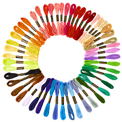 (52) Непрозрачная лаванда 50 мотки 50 цвета 6 мулине для вышивания из полихлопчатобумажной ткани., нитки для вышивки крестом, разноцветные, 1 мм, около 8.75 ярдов (8 м) / моток, 1 моток/цвет