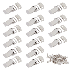 Platinum & Stainless Steel Color Iron Bag Lock Clasps, with 201 Stainless Steel Screws, for DIY Handbag Craft Shoulder Bags Hardware Accessories, Platinum & Stainless Steel Color, 47.9x21x9mm