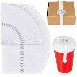 Silver Paper Self-Adhesive Gift Sealing Label Stickers, with Word Thank You, Long Strip Baking & Craft Packaging Stickers, Silver, 149x205x0.2mm, Sticker: 25x200mm, 10 sheet/set.