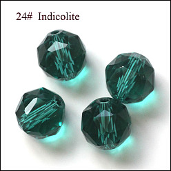 Темный Голубой Имитация Австрийские кристаллические шарики, класс AAA, граненые, круглые, темные голубые, 6 мм, отверстие : 0.7~0.9 мм