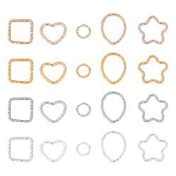 (52) Непрозрачная лаванда 500шт. 20 стиль железные витые соединительные кольца, алмазная огранка текстурированная круглая, разнообразные, разноцветные, 25 шт / стиль