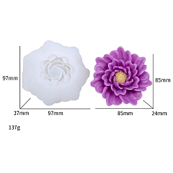 Белый Цветочные пищевые силиконовые формы для свечей своими руками, для изготовления свечей, белые, 9.7x9.7x3.7 см