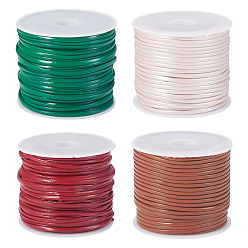 (52) Непрозрачная лаванда 40м 4 цвета шнур из искусственной кожи, плоский, с пластиковыми бобин, разноцветные, 2x1 мм, около 10.94 ярдов (10 м) / цвет