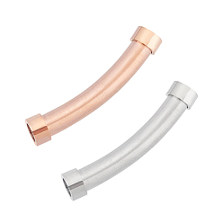 Mixed Color 2Pcs 2 Styles 304 Stainless Steel Tube Beads, Mixed Color, 1pc/style