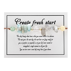 Смешанные камни Натуральный смешанный драгоценный камень плетеные браслеты из бисера, регулируемый браслет круглой формы и фишек, 6-1/4~10-1/4 дюйм (16~26 см)