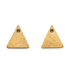 Золотой Ионное покрытие (ip) 304 подвески из нержавеющей стали, пустая бирка с матовой отделкой, лазерная резка, двухсторонний эффект тягового станка, треугольные, золотые, 6x6x1 мм, отверстие : 0.6 мм