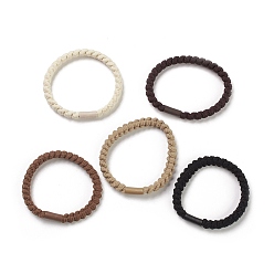 (52) Непрозрачная лаванда Нейлоновые эластичные резинки для волос, Держатель конского хвоста, с пластиковой бисера, девушки аксессуары для волос, разноцветные, 5~7 мм, внутренний диаметр: 46.5 мм