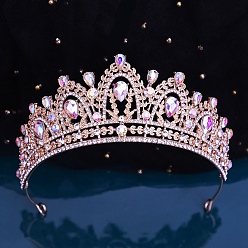 Хрусталь AB Сплав горный хрусталь ленты для волос, аксессуары для волос для женщин и девочек, корона, хрусталь AB, 145 мм