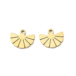 Настоящее золото 18K 201 прелести нержавеющей стали, фанатское очарование, реальный 18 k позолоченный, 8x10x1 мм, отверстие : 1.2 мм