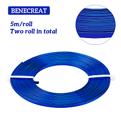 Cornflower Blue Aluminum Wire, Flat, Cornflower Blue, 3x1mm, about 16.4 Feet(5m)/roll