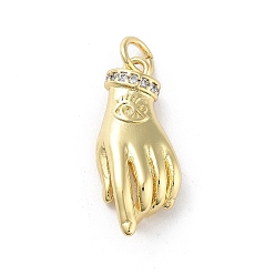 Прозрачный Покрытие стойки, подвески из пальмовой латуни с микропаве и кубическим цирконием, без кадмия и без свинца, долговечный, реальный 18 k позолоченный, с целью перехода в кольце, прозрачные, 21x8.5x4.5 мм, отверстие : 3 мм