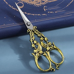 Antique Golden Stainless Steel Scissors, Retro Shears, for Sewing, Needlework, Cutting Paper Craft, Antique Golden, 120x60mm