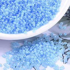 (RR148FR) Matte Transparent Aqua AB MIYUKI Round Rocailles Beads, Japanese Seed Beads, 11/0, (RR148FR) Matte Transparent Aqua AB, 2x1.3mm, Hole: 0.8mm, about 5500pcs/50g