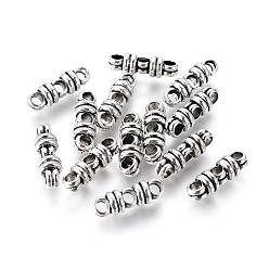Antique Silver Tibetan Style Alloy Spacer Bars, 3-Hole, Cadmium Free & Lead Free, Antique Silver, 6.5x20x6.5mm, Hole: 3.5mm, about 665pcs/1000g