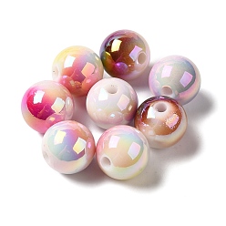 (52) Непрозрачная лаванда Uv акриловые покрытия бусины, AB цвет, круглые, разноцветные, 11.5~12x10 мм, отверстие : 2.2 мм