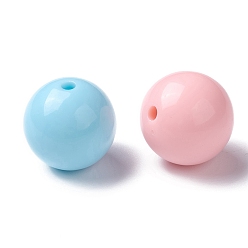Mixed Color Opaque Acrylic Beads, Round, Mixed Color, 20x19mm, Hole: 3mm, about 111pcs/500g