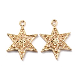 Золотой Подвески из цинкового сплава, без кадмия и без свинца, звезда, золотые, 23x17x2 мм, отверстие : 1.8 мм