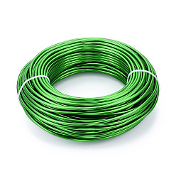 Green Round Aluminum Wire, Bendable Metal Craft Wire, for DIY Jewelry Craft Making, Green, 9 Gauge, 3.0mm, 25m/500g(82 Feet/500g)