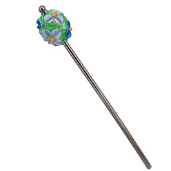Weiß Haarstäbe aus Lampwork und Messing, Haarschmuck für Frauen und Mädchen, weiß, 155x25 mm
