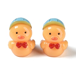 Оранжевый Мультяшные милые фигурки уток из смолы 3d, для украшения рабочего стола домашнего офиса, оранжевые, 36x25x30 мм