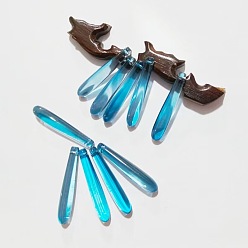 Королевский синий Подвески ручной работы в технике лэмпворк своими руками, подвески в форме капли, королевский синий, 35x7x6 мм, отверстие : 1 мм