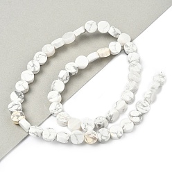 Говлит Природные Говлит бисер нитей, плоско-круглые, 8.5x4.5~5 мм, отверстие : 0.8 мм, около 50 шт / нитка, 16.73~17.01''' (42.5~43.2 см)