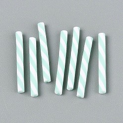 Светло-голубой Ручной полимерной глины ногтей декоративные аксессуары, колонка, светло-голубой, 19~23x1.5~3 мм