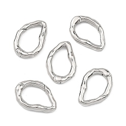 Platinum SHEGRACE Brass Spring Gate Rings, Nuggets, Lead Free & Cadmium Free & Nickel Free, Platinum, 21x14x3mm, Hole: 9x15mm
