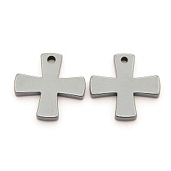 Non-magnetic Hematite Non-magnetic Synthetic Hematite Pendants, Grade AA, Greek Cross, 31x31x4mm, Hole: 3.5mm