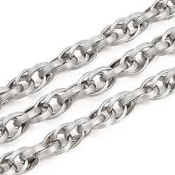 Нержавеющая Сталь Цвет 304 сетчатые веревочные цепи из нержавеющей стали, несварные, с катушкой, цвет нержавеющей стали, 11.5x9x2.5 мм