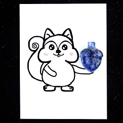 (306FM) Жонкиль матовый с лаймовой подкладкой Натуральная голубая яшма сосновые шишки украшения для витрин, с бумажными карточками, фигурка для украшения дома, энергетический камень рейки для исцеления, 26x20 мм