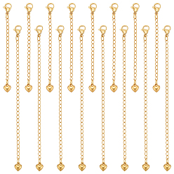 Золотой 16 шт. 2 стиль 304 концы из нержавеющей стали с цепочкой, золотые, 75~125 мм, 8 шт / стиль