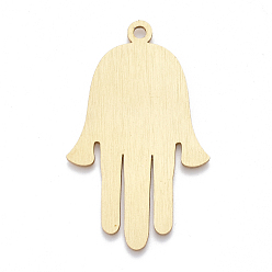 Oro Grandes colgantes de aluminio, colgantes grandes con corte láser, palma, dorado, 55x33.5x1 mm, agujero: 3 mm
