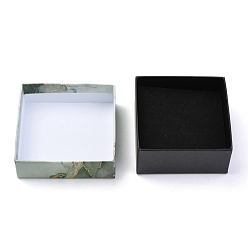 Slate Gray Cardboard Jewelry Boxes, with Sponge Inside, for Jewelry Gift Packaging, Square with Marble Pattern and with Word Specially for U, Slate Gray, 7.5x7.5x3.5cm