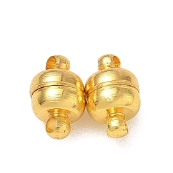 Golden Brass Magnetic Clasps with Loops, Oval, Golden, 12x7mm, Hole: 1.5mm