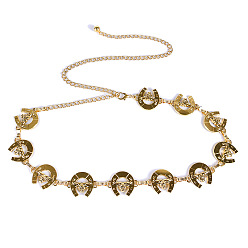 Золотой Ремни из сплава для крупного рогатого скота с подковообразными звеньями для женщин, золотые, 600~900 мм