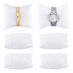 Белый Подушки для демонстрации ювелирных изделий из искусственной кожи, часов и браслетов, белые, 7.9x7.5x4.5 см