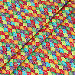 Colorful Cotton Mermaid Printed Fish Scale Fabric, Clothing Accessories, Colorful, 1500x0.4mm, 1m/pc