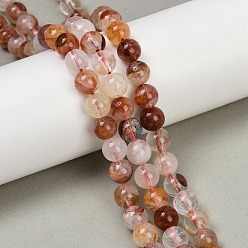 Красный Кварц Натуральный гематоидный кварц / нитки из железистого кварца, круглые, 8~8.5 мм, отверстие : 0.8 мм, около 46~47 шт / нитка, 15.16''~15.35'' (38.5~39 см)